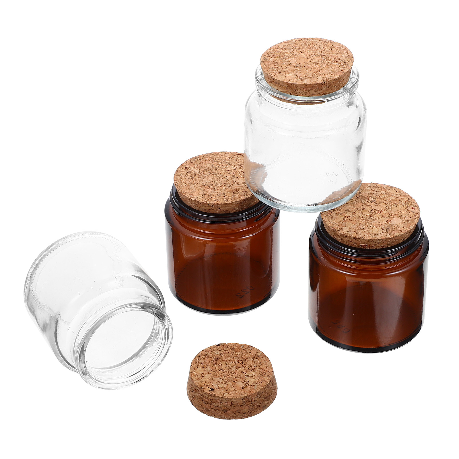 Candle Making Jars With Lids - 4 قطع من البرطمانات الزجاجية السميكة