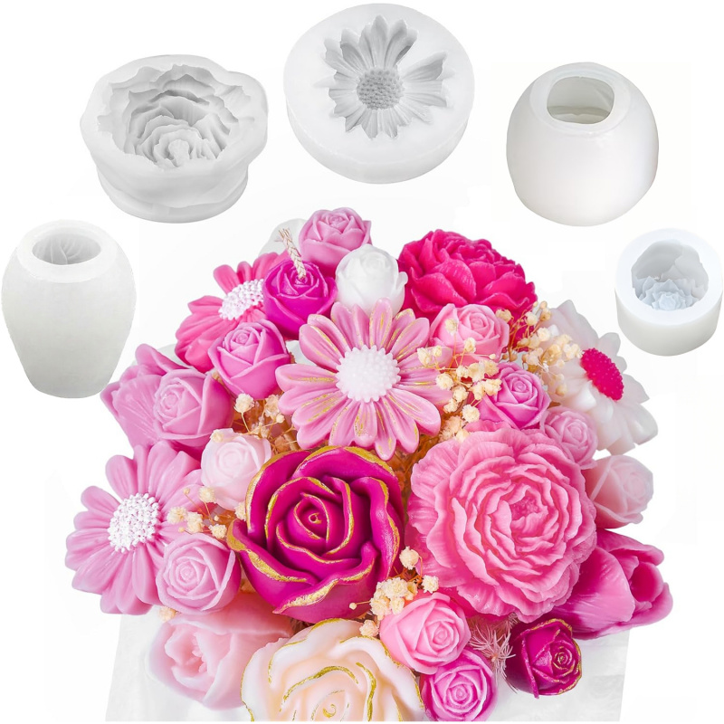 Candle Making Kits - مجموعة قوالب شموع على شكل 5
